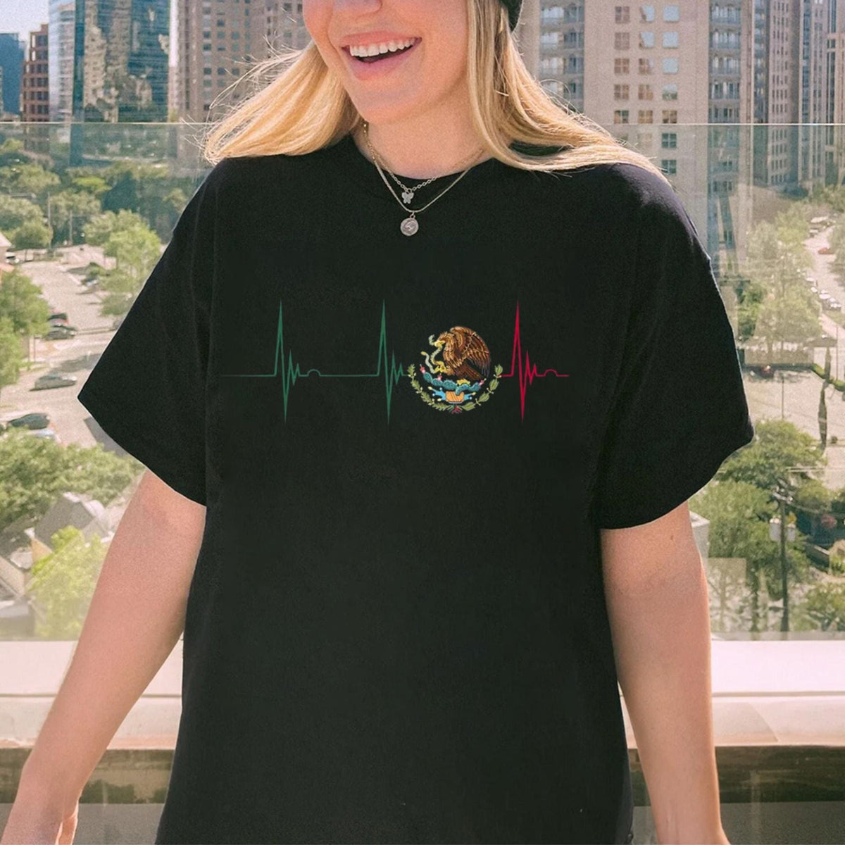 Mexico Heartbeat Heritage T-Shirt – Iconic Mexican Pride Graphic Tee, Premium 100% Cotton Viva Mexico Pulse Top, Made in USA