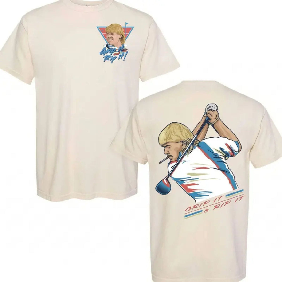 John Daly Golf of America 4th of July T-Shirt – Grip It and Rip It Patriotic Graphic Tee, Premium 100% Cotton Independence Da