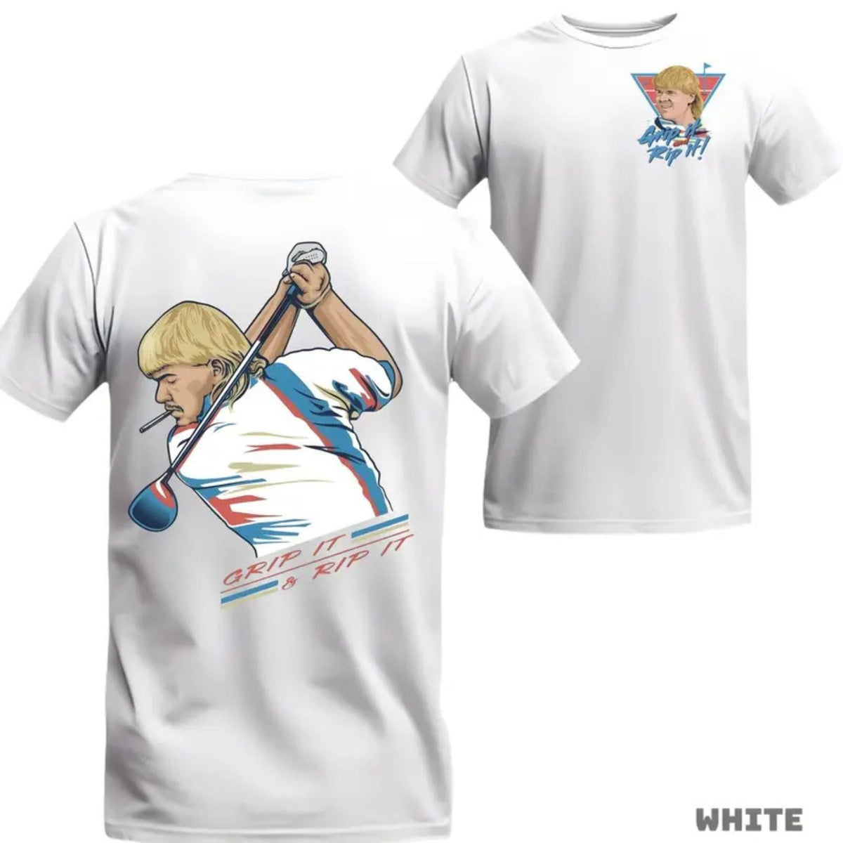 John Daly Golf of America 4th of July T-Shirt – Grip It and Rip It Patriotic Graphic Tee, Premium 100% Cotton Independence Da