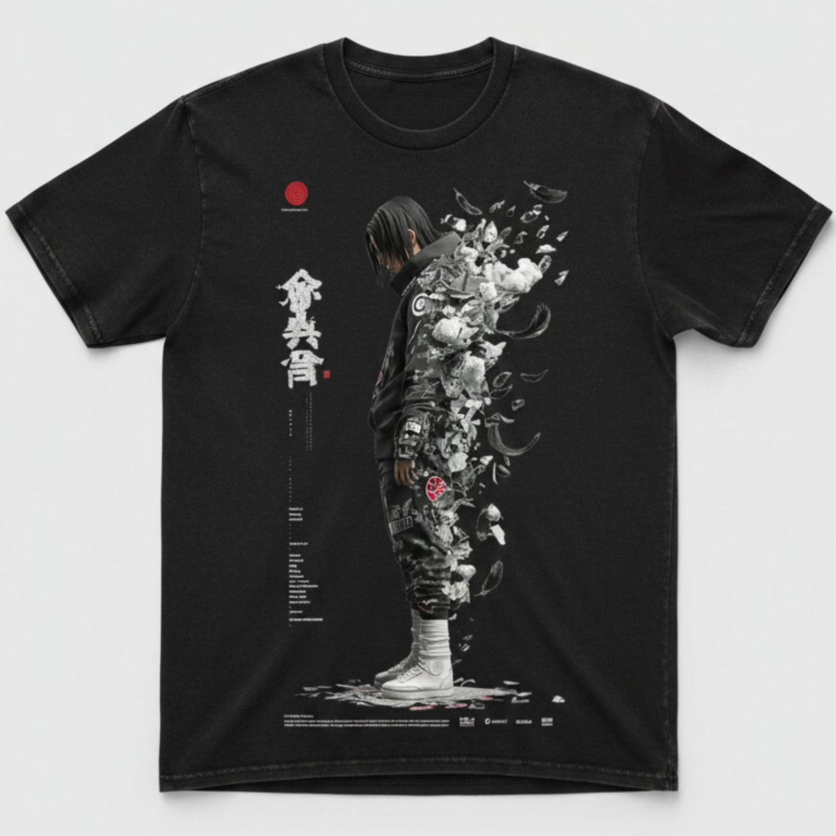 Three Rivers Vintage - Black Dissolving Figure Graphic T-Shirt