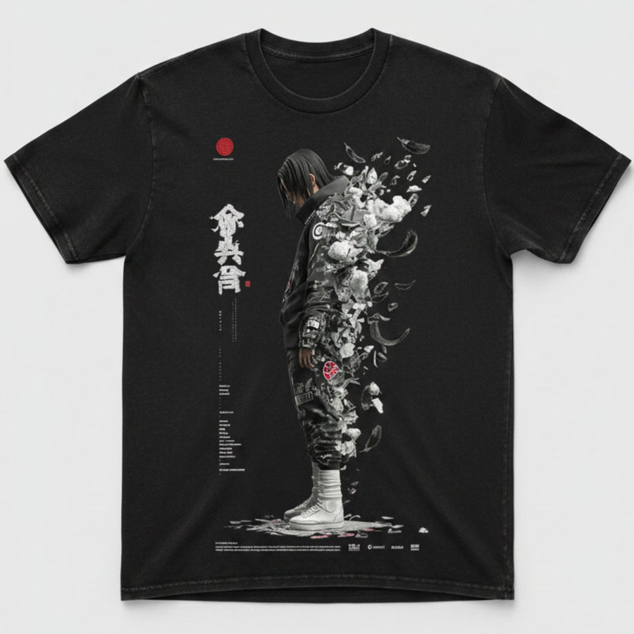 Three Rivers Vintage - Black Dissolving Figure Graphic T-Shirt