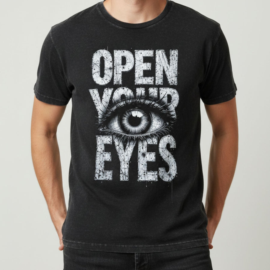 Three Rivers Vintage - Distressed Eye Graphic Washed T-Shirt