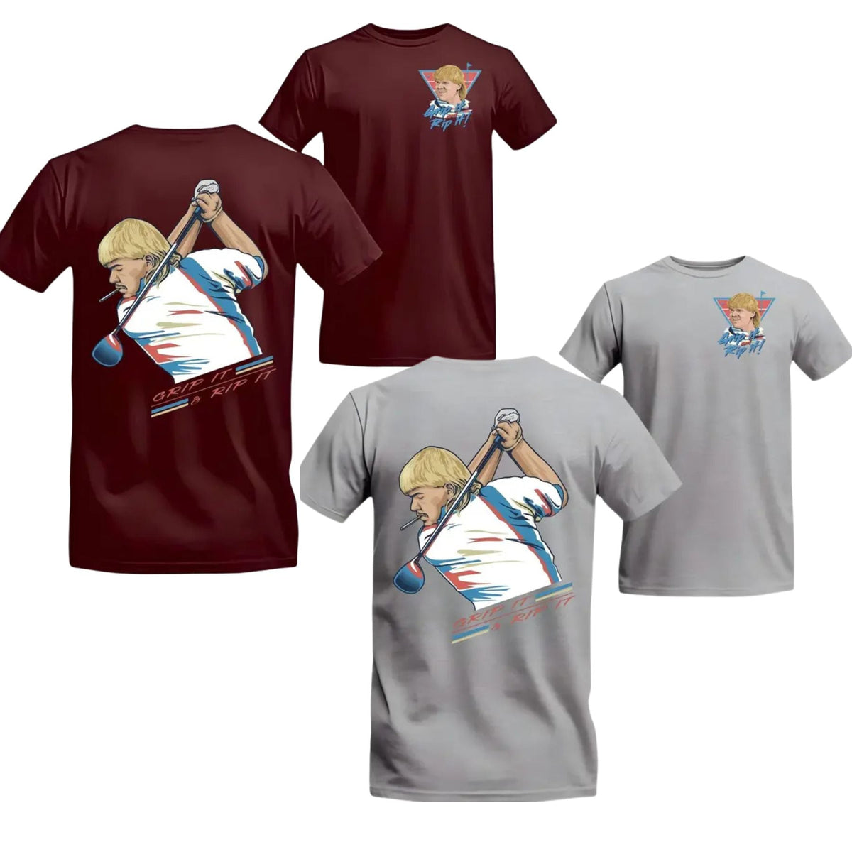 John Daly Golf of America 4th of July T-Shirt – Grip It and Rip It Patriotic Graphic Tee, Premium 100% Cotton Independence Da