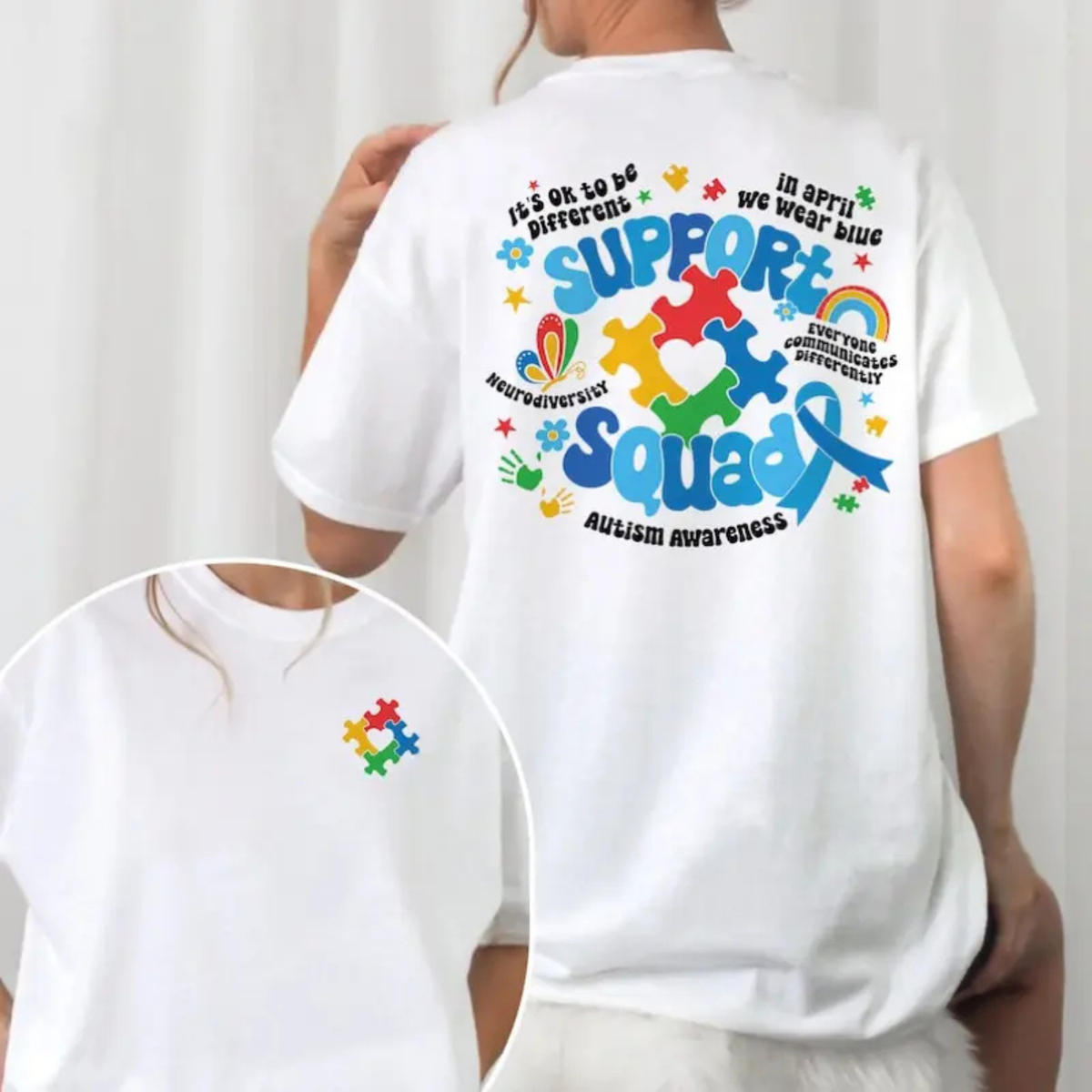 Matching Family Autism Support Squad Tee – Colorful Neurodiversity Graphic Shirt