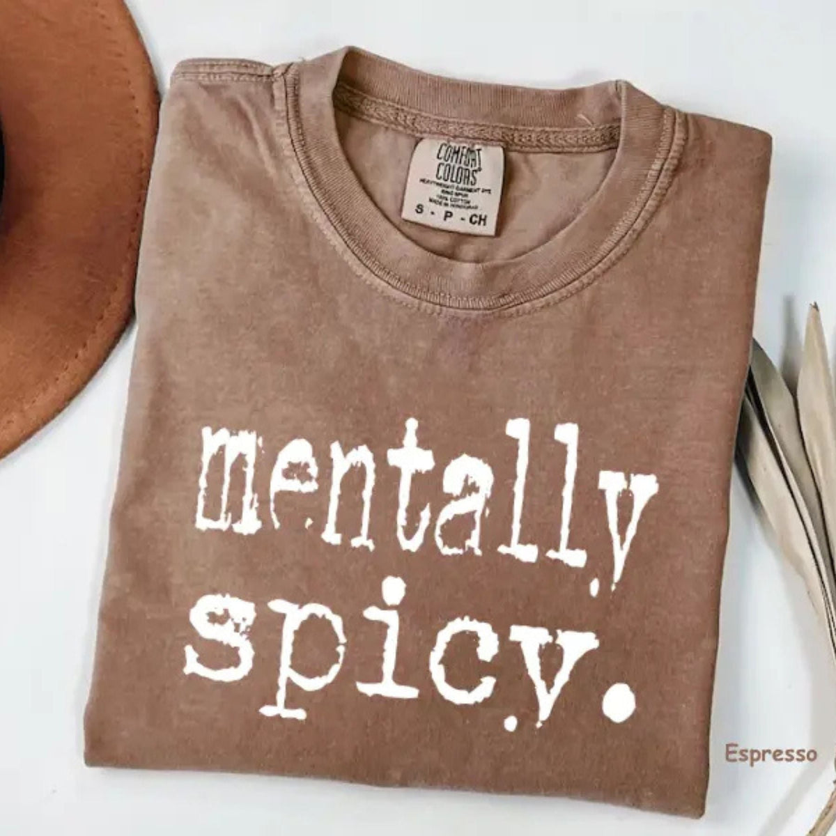 Mentally Spicy Graphic T-Shirt – Retro Sassy Funny Saying Tee, Trendy Women Humor Shirt