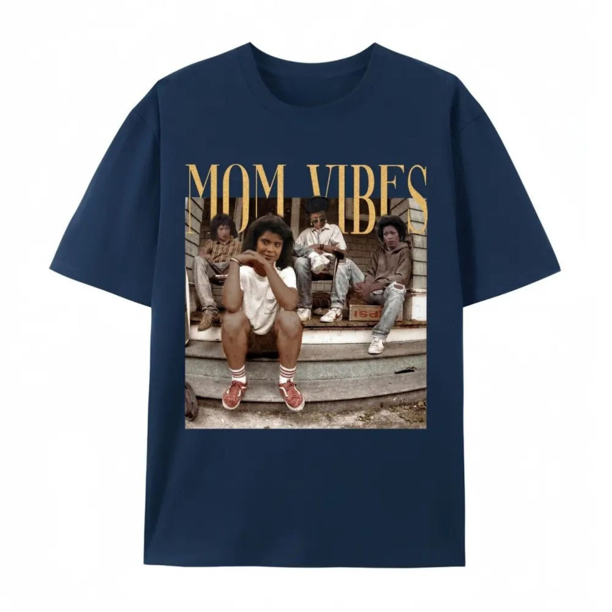 Mom Vibes Vintage T-Shirt – Retro 90s Nostalgia Motherhood Graphic Tee, Unisex Cotton Shirt