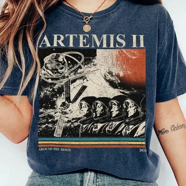 NASA Artemis II Mission T-Shirt – Comfort Colors® Around The Moon Graphic Tee