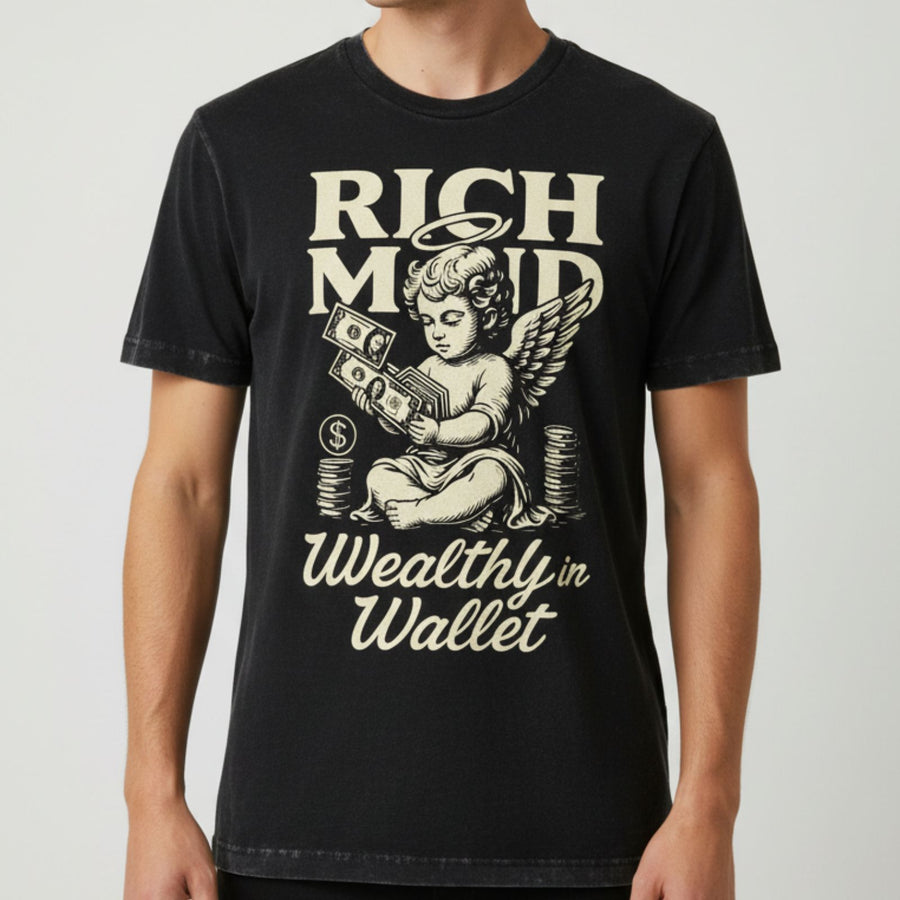 Three Rivers Vintage - Rich Mind Wealthy Wallet T-Shirt