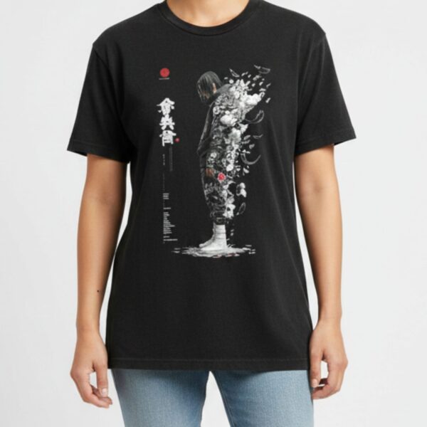 Black Dissolving Figure Graphic T Shirt 1