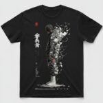 Black Dissolving Figure Graphic T Shirt 1
