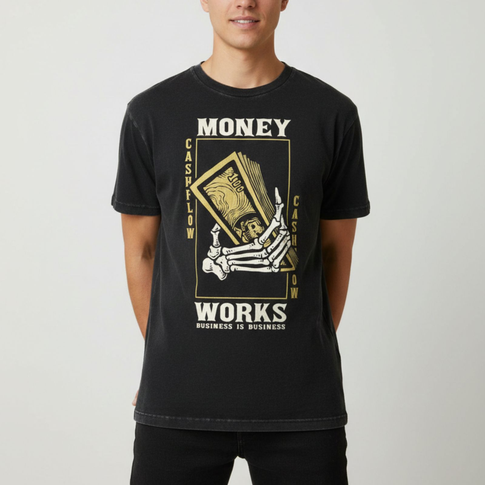 Cashflow Works Skeleton Hand T Shirt 1 Cashflow Works Skeleton Hand T Shirt 1