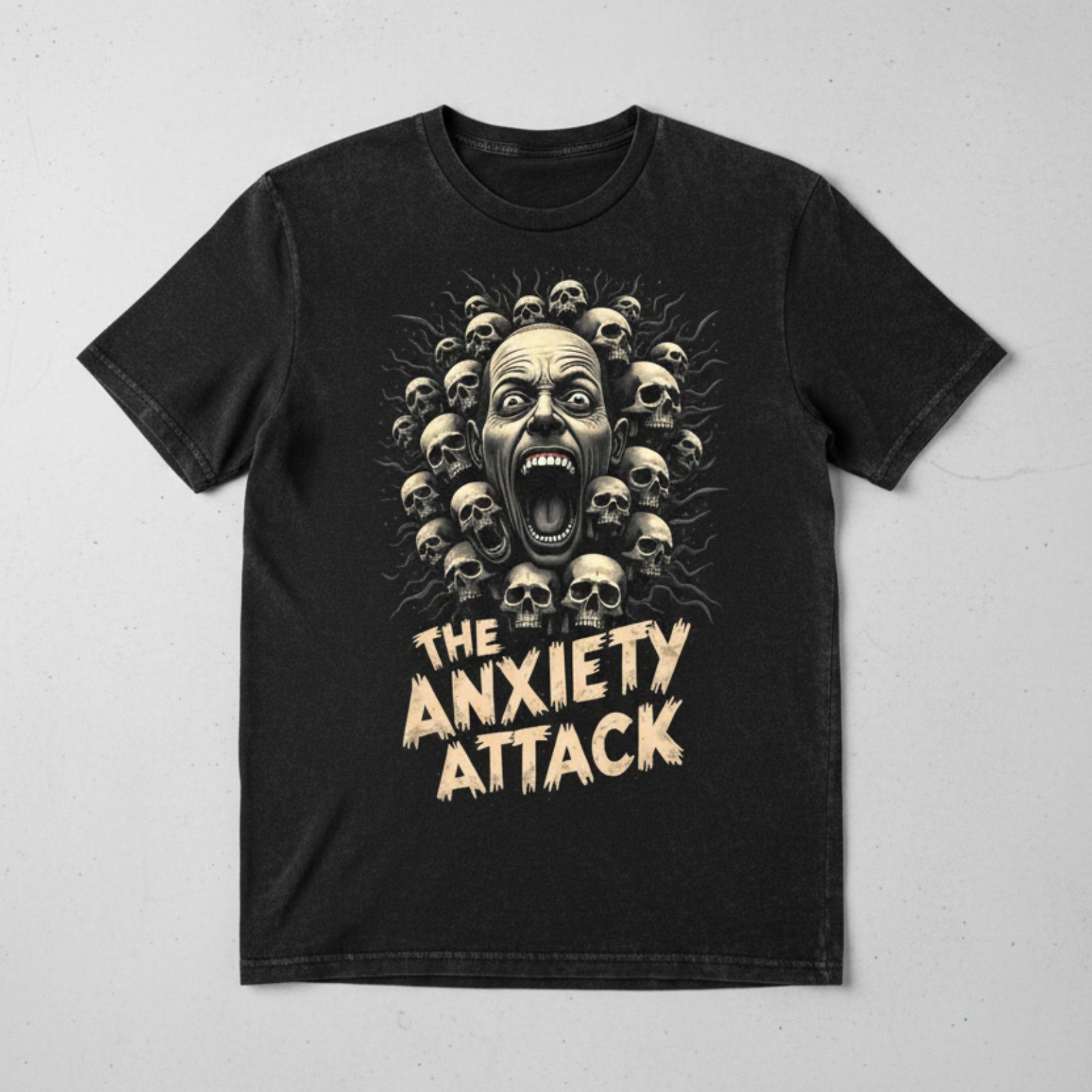 Distressed Black Anxiety Attack T Shirt Distressed Black Anxiety Attack T Shirt