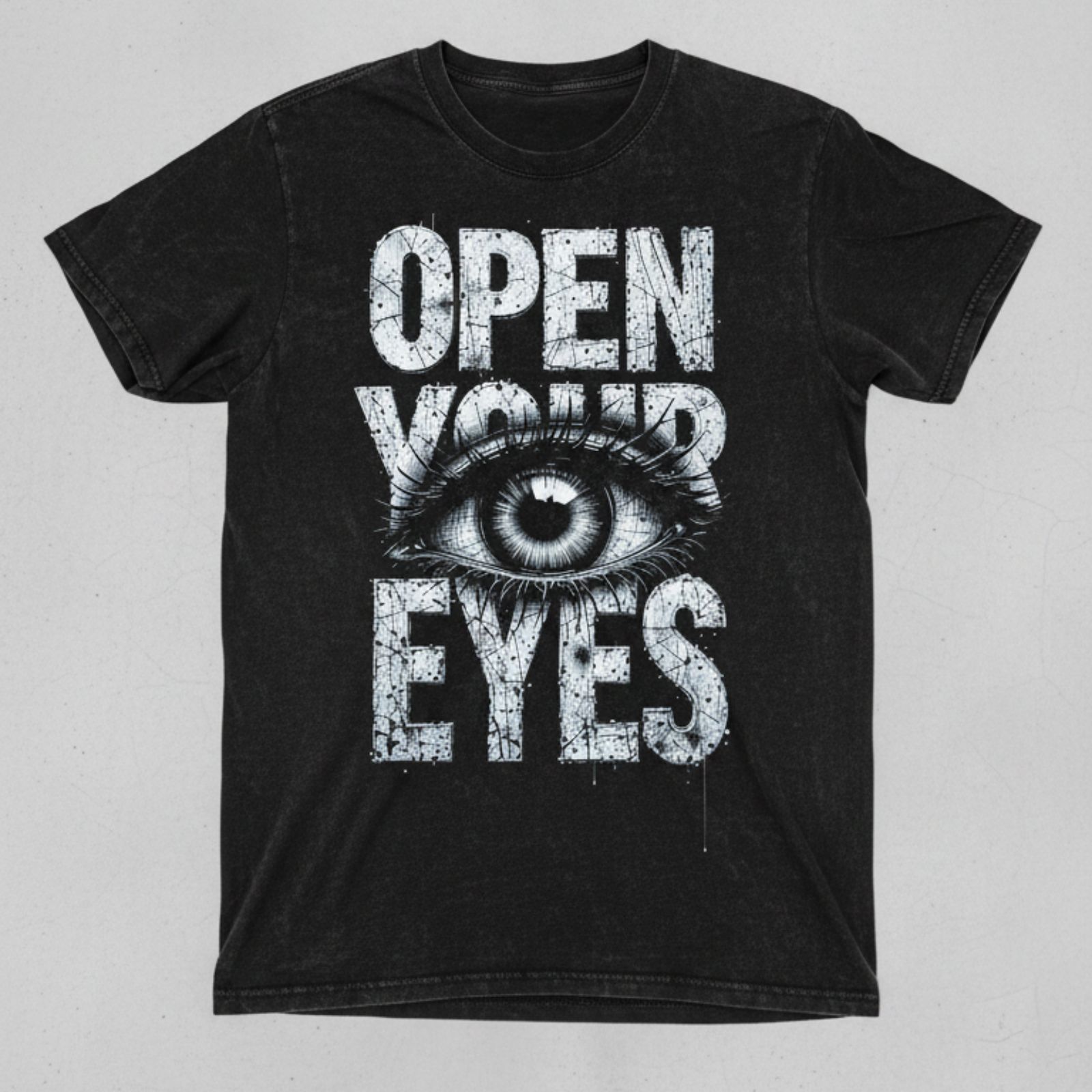 Distressed Eye Graphic Washed T Shirt Distressed Eye Graphic Washed T Shirt